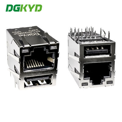 RJ45+USB2.0 Netzwerkanschluss mit Licht- und Abschirmungsanschluss DGKYD611U2Q008DF5WD