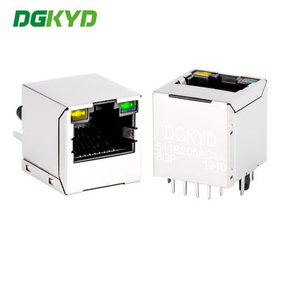 100 Mbps RJ45-Anschluss 180° vertikaler Ethernet-Anschluss mit PoE-Direkteinsatz DGKYD511B205AC1A8DP