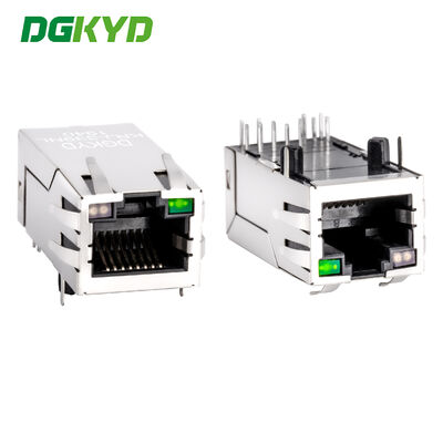 KRJ-339NL 33mm Länge cat6 Gigabit rj45 abgeschirmter Stecker / Stecker Integrierte Magnetik