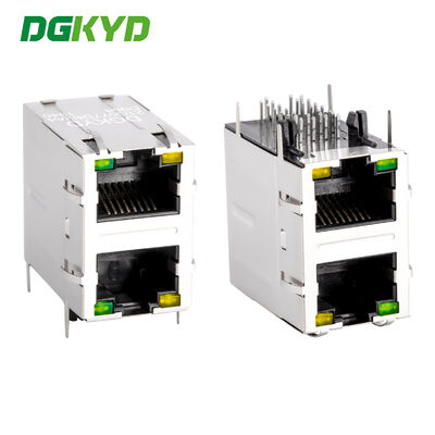 Doppeldecker-RJ45-Anschluss mit 1000-Basis-Transformator und Cat6-Leistung für Ethernet-Netzwerke
