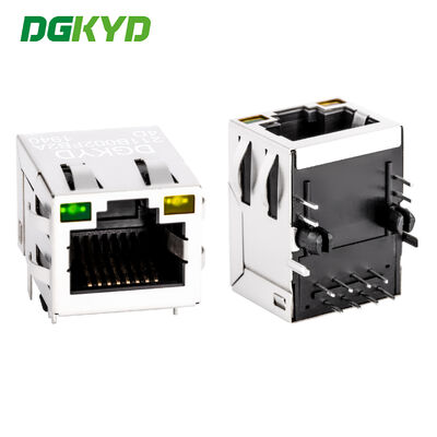 RJ45 Modular Jack mit Goldplattierung 6u Single Port und LED für PCB-Anwendungen
