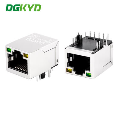 KRJ-SH202ZNL Einzelport RJ45-Steckverbinder Gigabit gefiltert mit LED-Anzeige und Abschirmung für industrielle Ethernet-Ports