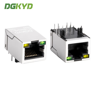 100Mbps geschirmter RJ45 Ethernet-Stecker mit integriertem Transformator und LED-Anzeigen