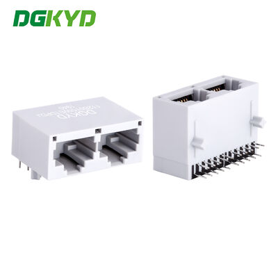 1X2 Port-Konfiguration RJ45-PCB-Anschluss mit Goldbeschichtung 6u und PCB-Richtwinkelmontage für die Kommunikation