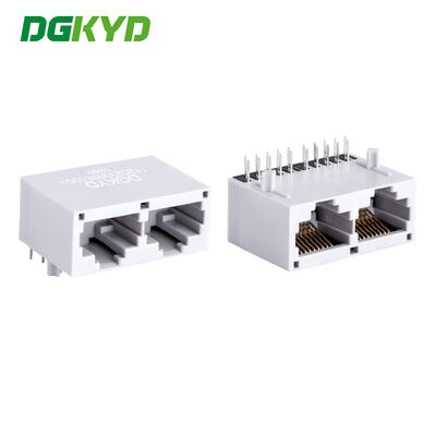 RJ45-Steckverbinder mit Gigabit-integriertem Transformator, Goldbeschichtung, 6u, rechtwinklig, PCB-Montage