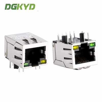 Einzelport Gigabit Filter Geschirmter RJ45-Steckverbinder mit integrierter Magnetik RJ45-Buchse für PCB-Montage