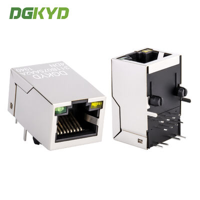 Einzelport-RJ45-Steckverbinder mit Transformator 10/100 Base-T RJ45-Buchse Modulare Buchse für Ethernet-Netzwerk