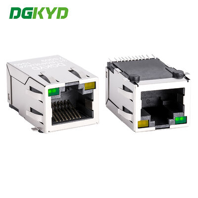 SMT Single Port RJ45 Geschirmter Stecker mit LED Metall Geschirmter RJ45 Modular Jack